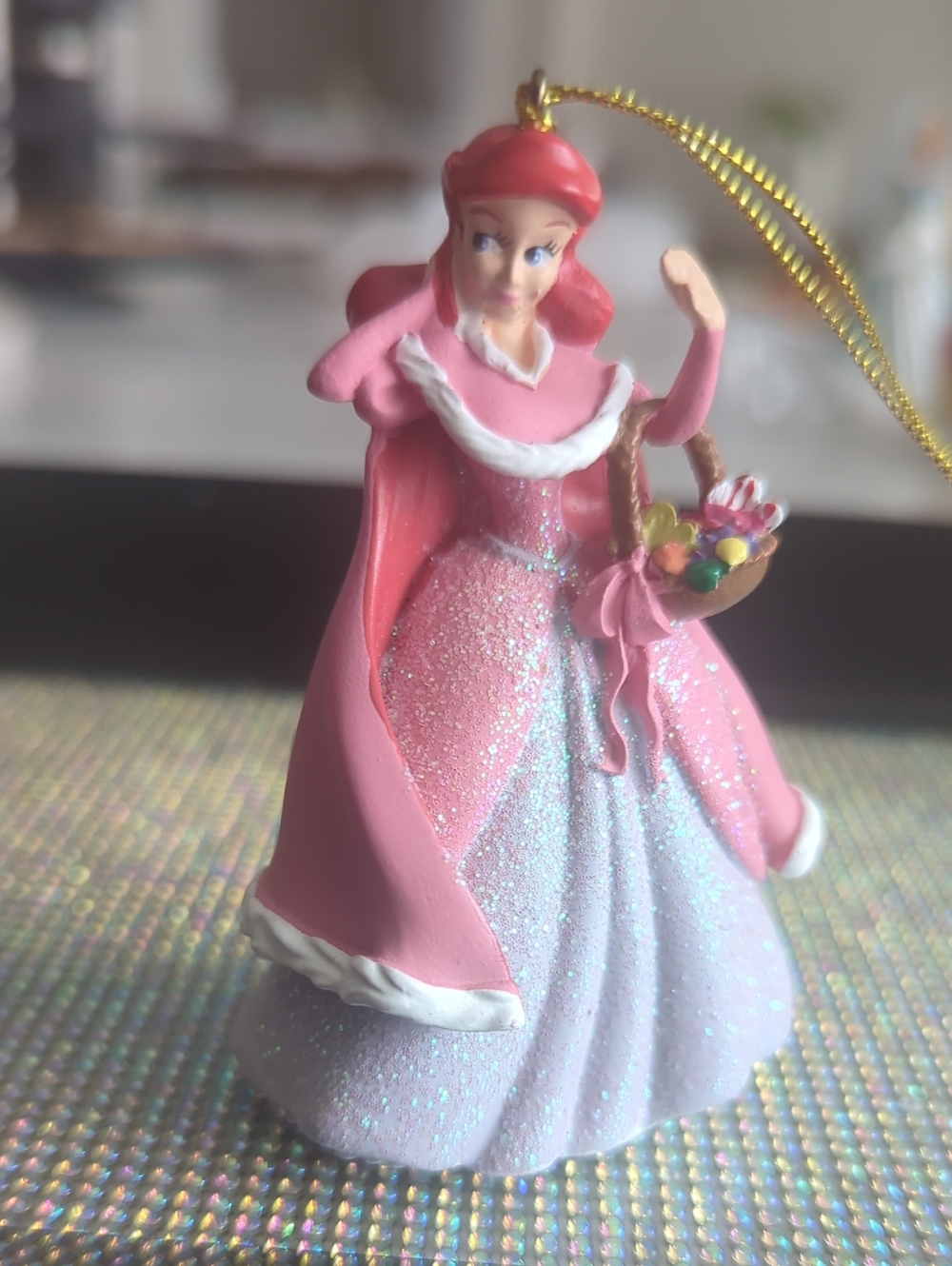 Disney Ariel The Little Mermaid Pink Gown Christmas Tree Ornament